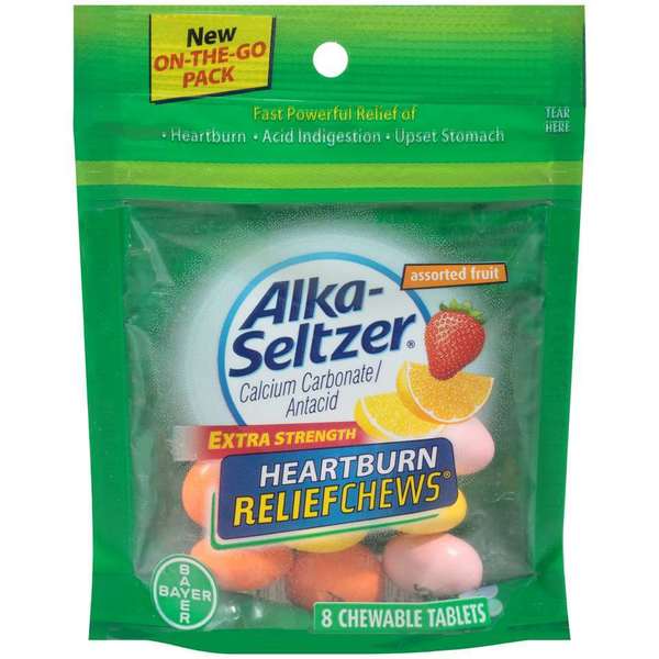 Alka-Seltzer Heartburn Relief Chews Pouch Assorted Fruit 8 Count, PK24 84760498